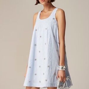 J.crew collection Womens embellished shift dress in cotton poplin XXS